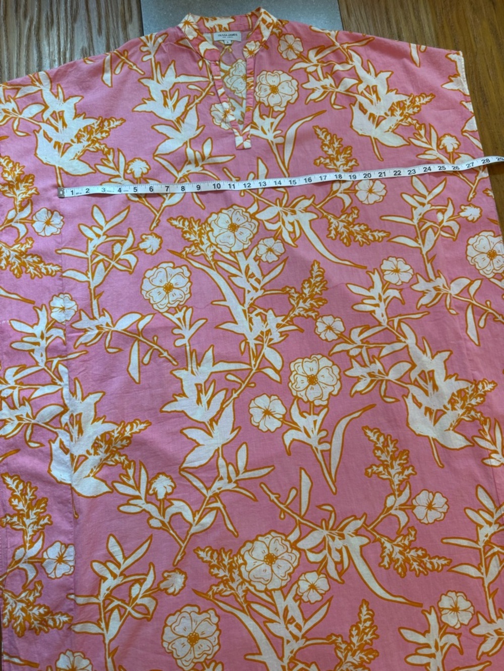 Olivia James The Label Louisa Cover Up Kaftan Pink Orange Floral Small - Picture 12 of 14